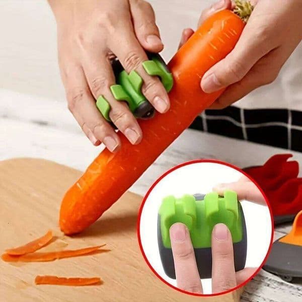 1pc Stainless Steel Handheld Vegetable with Rubber Finger Grip Comfortable Palm Peeler Suitable for Carrots, Etc