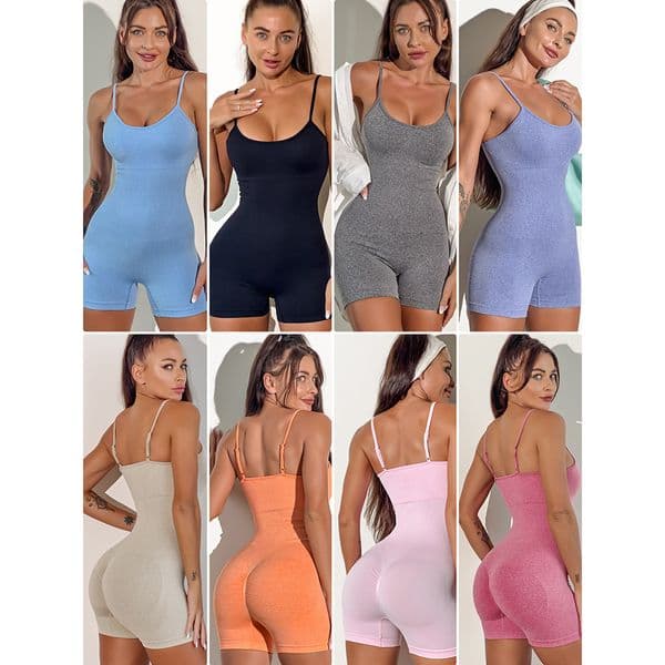 Designer Women's Tummy Control Butt Lifting Shapewear, Seamless One-Piece Yoga & Fitness Jumpsuit