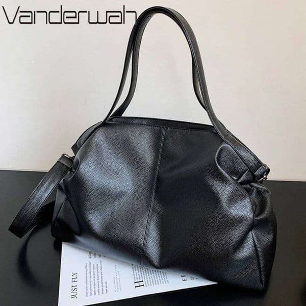 Large Black Shoulder Crossbody Bags For Women 2026 Hobo Shopper Sac Solid Color Quality Leather Handbag Lady Travel Tote Bag