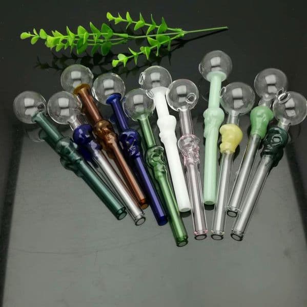 Glass Smoking pipes hookah Oil Burner Pipes Smokings Hot selling color skull straight pot in Europe and America