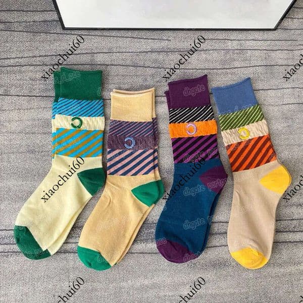 new Designer Rainbow For Women Brand Embroidered Vintage Boot Socks Street Style Color Blocked Stockings 2026