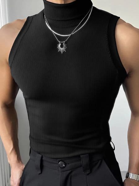 2026 Mens T-Shirt Casual Versatile Trendy Short Sleeve Top Mens Upperwear Tank Top 260408BJ
