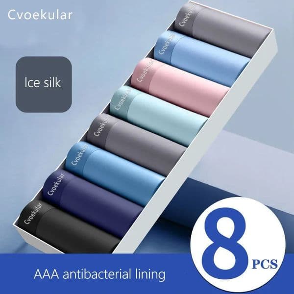 Cvoekular48pcs Man Boxer Underwaer Ice Silk Sous Vetement Homme Lingerie Underpants Bokserki Meskie Calzoncillos Shorts Panties 260331