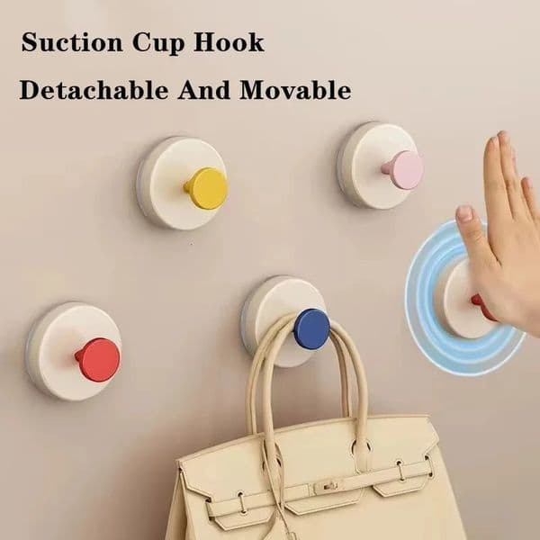 Plastic Suction Cup Hook No Drill Towel Hooks Home Clothes Wall Hanger Foldable Fixing Storage Accessory 260410