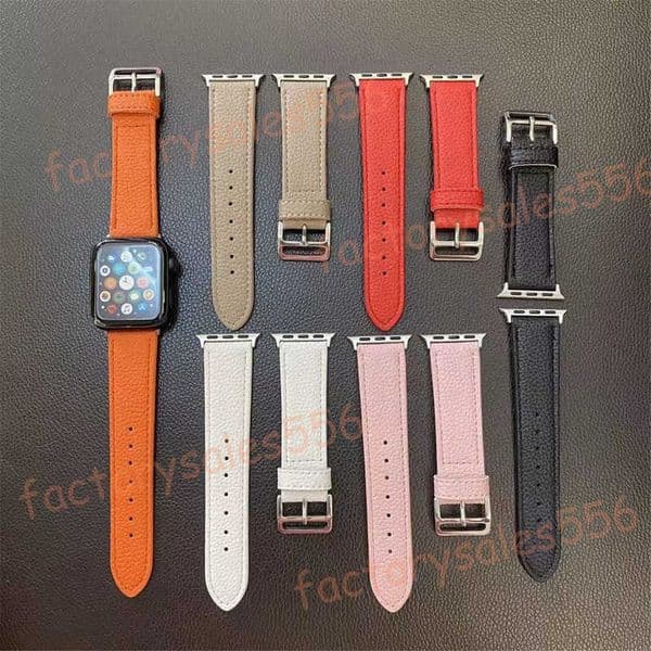 Fashion Designer Apple watchband iWatch band 41mm 45 42mm 38mm 40mm 46mm 49 44mm iwatch 2 3 4 5 6 7 8 9 10 bands Leather Straps Bracelet Stripes watchbandsXAOD