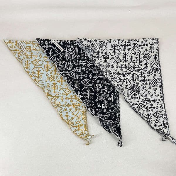 Cross-Border Best-Selling Fashion Personalized Ancient Pattern Printed Women's Triangle Scarf, Hair Band, Head Wrap, Decorative High-End Neck Scarf