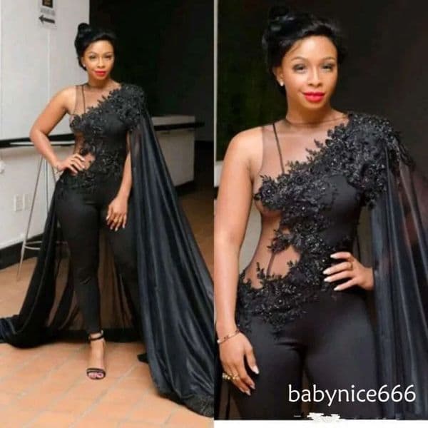 Fashion Black 2026 Jumpsuits Prom Dresses Lace Sequins Pants Suits Evening Gowns Plus Size Formal Wear Special Occasion Dress Abendkleider M13