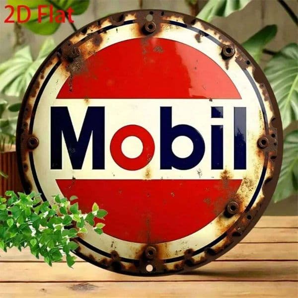 Mobil Gas Vintage Metal Tin Sign Retro 8x8 Inch Rustic Wall Art Home Decor 26Y0413