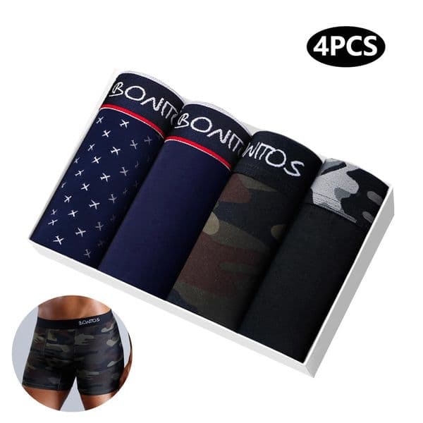 4pcs Cotton Boxers For Man Underwear Sexy Print Mens Panties Plus Size s Camouflage Underpants Shorts 260331