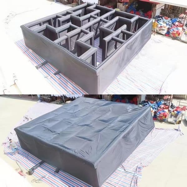 Interactive Outdoors Inflated Maze Game - Kid's Square Adventure Obstacle Course