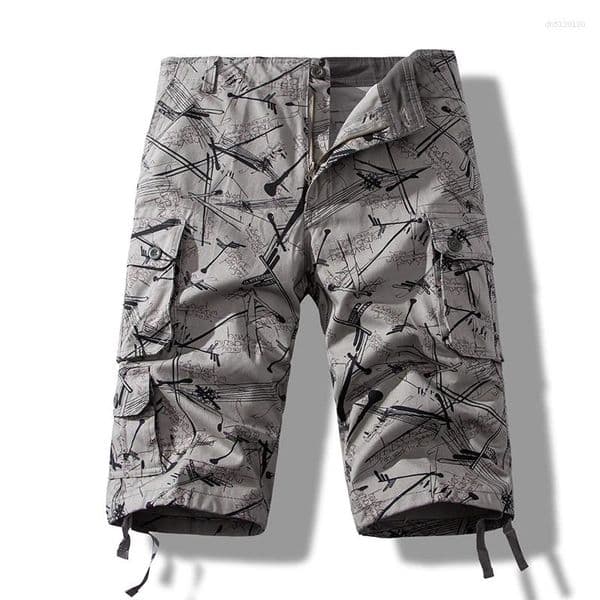 Men's Shorts Workwear - Summer Casual Versatile Loose Straight-Leg Lightweight Outerwear Cotton Cropped Pants