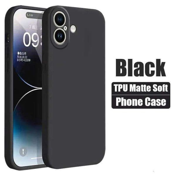 Luxury Black Silicone Matte Phone For iPhone 11 13 14 16 Pro Max 15 Plus 12 Mini 16E 17 Air Back Cover Soft Case 26L0313