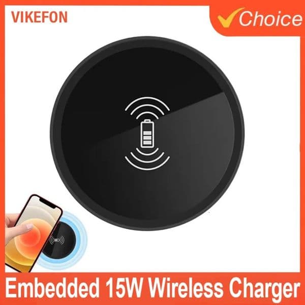 Embedded 15W Wireless Charger Fast Inductive Charging Base Desktop For iPhone 16 15 14 13 12 S24 S23 Phone 260410