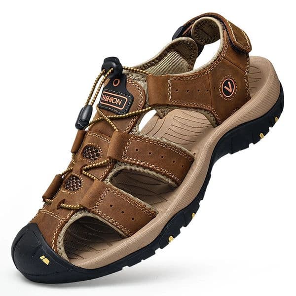 Summer Men Sandals Genuine Leather Mens Casual Shoes Outdoor for Beach Roman Plus Size 3848 260407