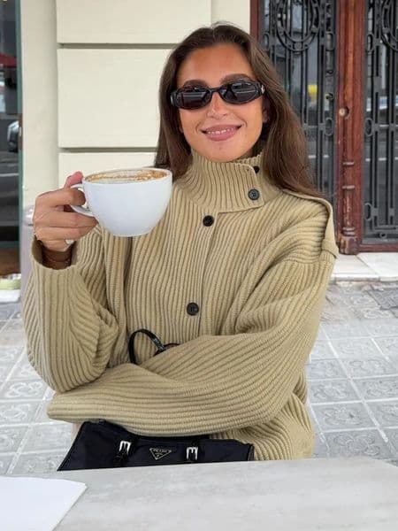 Knitted Womens Cardigan Stand Collar Full Sleeve SingleBreasted Solid Female Cardigans 2026 Spring Fashion Chic Lady Outwears 260413