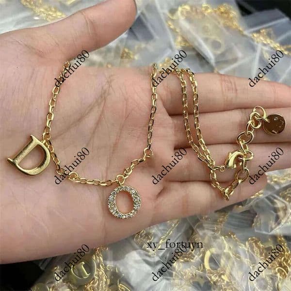 D Letter Lady Designer Necklace Gold titanium Steel High end Elegant Pendant Necklaces Stainless Women designer jewelry gift AA2025 no box