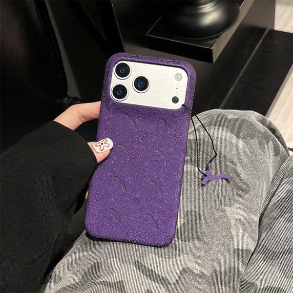 Purple Designer Phone Cases For iPhone 17 pro max Luxury Holder Phone Case with iPhone 16 ProMax Cases Apple 15 14 13 12 Cell PhoneCases Leather Mobile Cover
