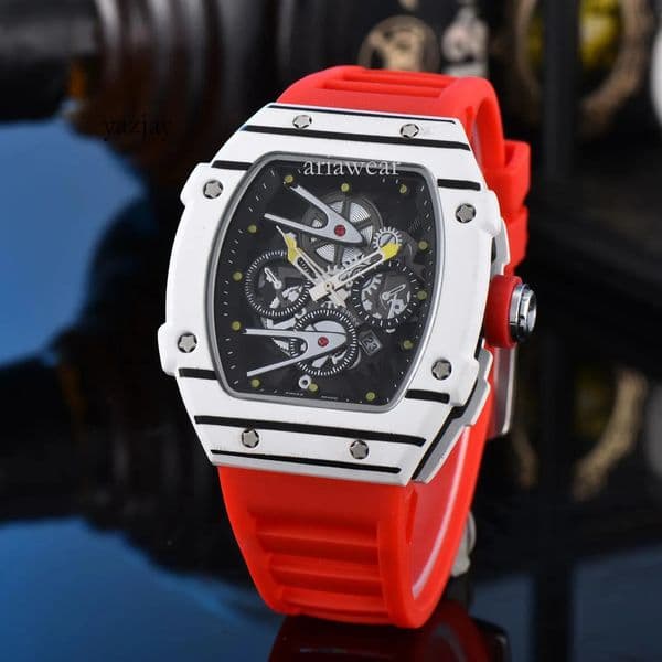 Mens Richard Millers Watch Rubber Strap High Quality Richard Mill Watch Luxury Designerwatch Man Watch Woman Chronograph Superclone Quartz Vintage Watch 913