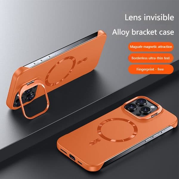 Applicable for Apple 17 Pro Max phone case, bezel-less magnetic lens holder, iPhone 16 ultra-thin anti-drop hard cover