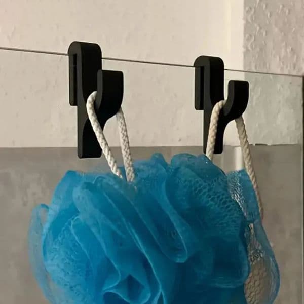 2Pcs Bathroom Hooks Multifunctional Shower Towel Portable for Glass Door Movable Robe S004030 260410