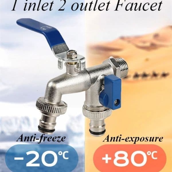 12 Zinc Alloy Outdoor Faucet Water Splitter Connection Adapter Switch Garden Irrigation Pipe Connector w260410BJ