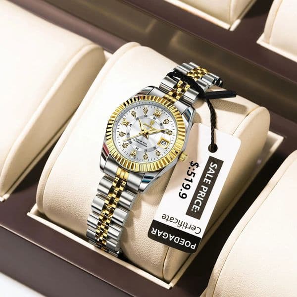 POEDAGAR y Elegant Watch for Women Waterproof Luminous Date Ladies Stainless Steel Quartz Womens Watches Girl Reloj 260413