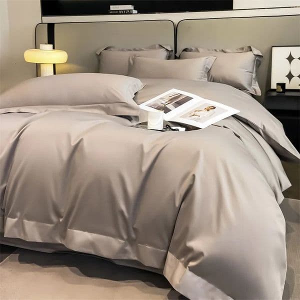 1000TC Egyptian Cotton Premium Solid Color Bedding Set Ultra Soft Comfortable Duvet Cover Elastic Fitted Sheet Pillowcases 4Pcs 260408