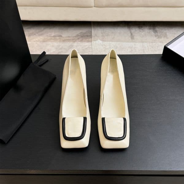 Designer Summer High Heels Womens Chunky Heel Square Toe Shoes Ladie Smooth Leather Sandals Luxury Brand Sizes 35 41 juyt0002