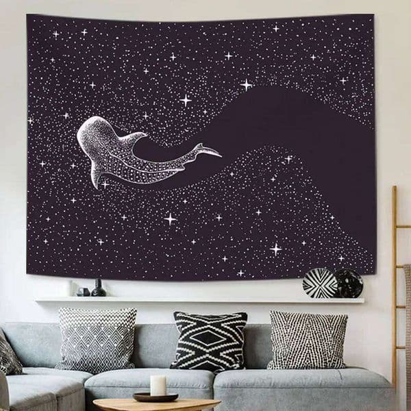 Shark Star Tapestry Wall Hanging Bedroom and Dorm Room with Free Installation Package Perfect for Badroom Decor 26Y0413