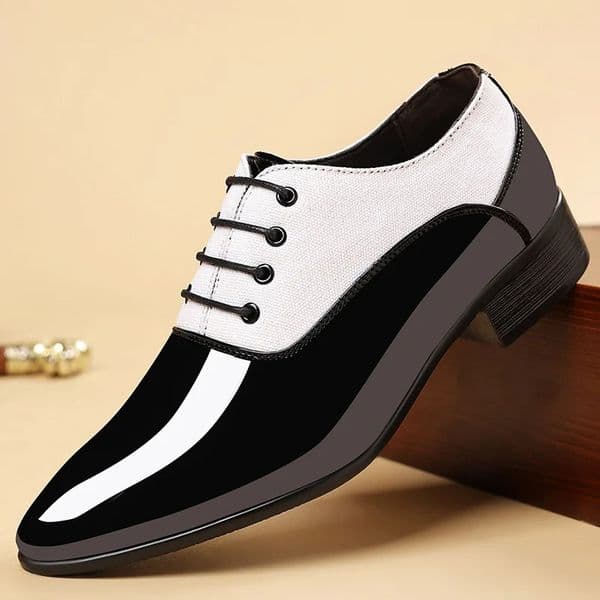 2025 Men Oxford Shoes y Patent Leather Dress Pointed Toe Formal Office High Quality Praty Wedding Shoe 260413