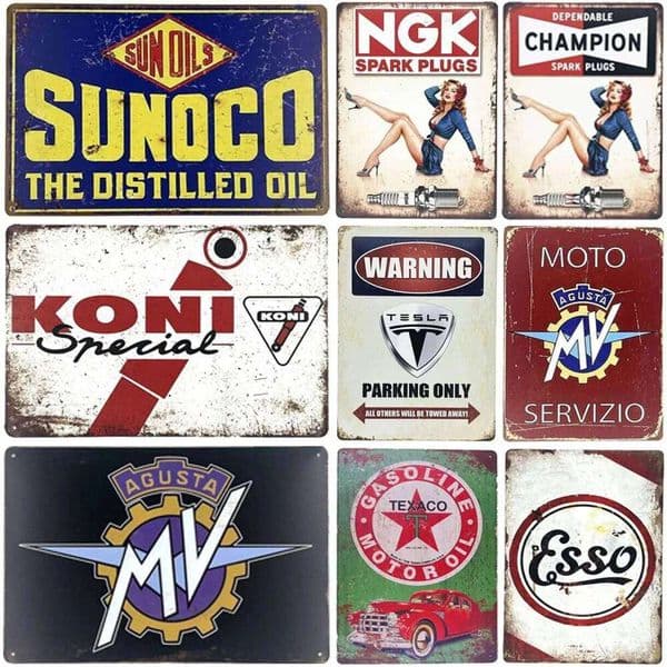 Metal Tin Signs Spark Plugs Tools Wall Decoration Plaque Vintage Art Poster Iron Painting for Man Cave Home Cafe Garden Club Bar 26Y0413