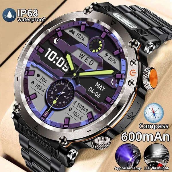 LIGE New Fashion luxury 5ATM Men Watches GPS Compass Smart Watch Outdoor Sports Man AMOLED 366*366 Heart Rate IP68 Smartwatches 26Y0413
