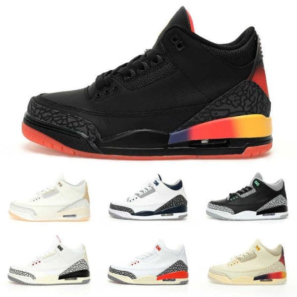 2024 New 3 J Balvin Rio Sunset Basketball Shoes 3s Craft Ivory Green Glow Navy Lucky Mens Sports Sneaker Eur 36-47