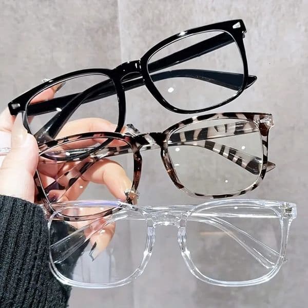 3pcs Lightweight PC Frames Minimalist Square Clear Lens Glasses - Blue Light Blocking Full Frame for Everyday Casual Wear260410