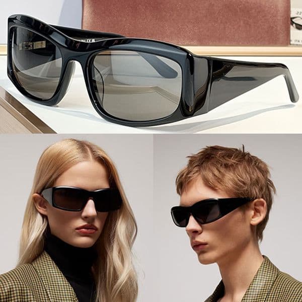 Mens Spring Rectangular Sunglasses 100% UVA UVB protection lens 2273 Black acetate thick frame Womens Fashion Evening sunglasses Wide legs With packaging box