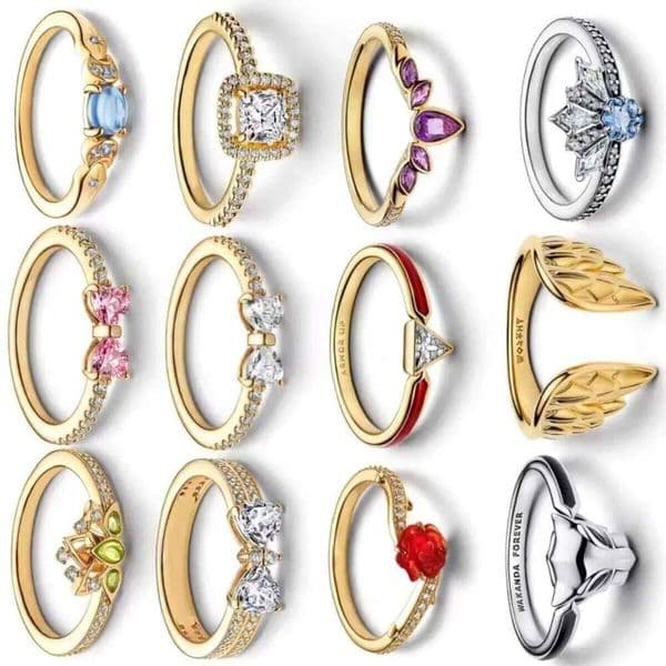 HOT Holiday Gift 925 Sterling Silver Rings for Women Bow Rose Flower Love Eternal Crown Ring Suitable for Women's Birthday Wedding Gifts