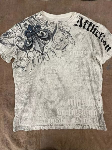 2000s affliction Graphic T-Shirt Mens Large Grunge Wings Fashion Style Couple Tops Pure Cotton Shirt 260413