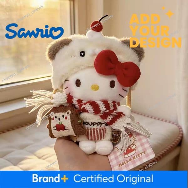 Official Shangrongfang Hello Kitty Cartoon Plush Doll Pendant Keychain, KT Cat Bag Charm Wholesale