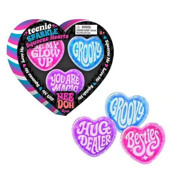gift stress-relief toy NeeDoh Teenie Sparkle Hearts Valentine's Day limited edition mini