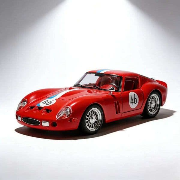 1:24 Alloy sports 250GTO car model Pull back sound and light gifts Window ornaments Collection decorations Children's toys 26W0413