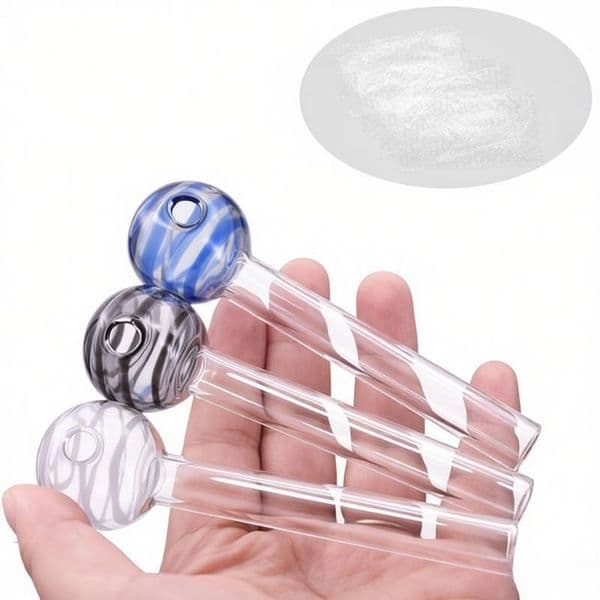 Newest lollipop Design 10cm MINI Glass Oil Burner Smoking Pipe Durable Thick heady Colorful Clear Glass hand Tube pipes for smoking