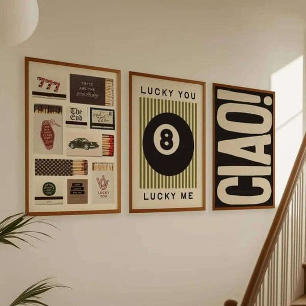 Trendy 8 Ball You Lucky Me Matchbox Ciao Wall Art Print Canvas Painting Poster Picture For Living Room,Bedroom Home Decor 26H0413