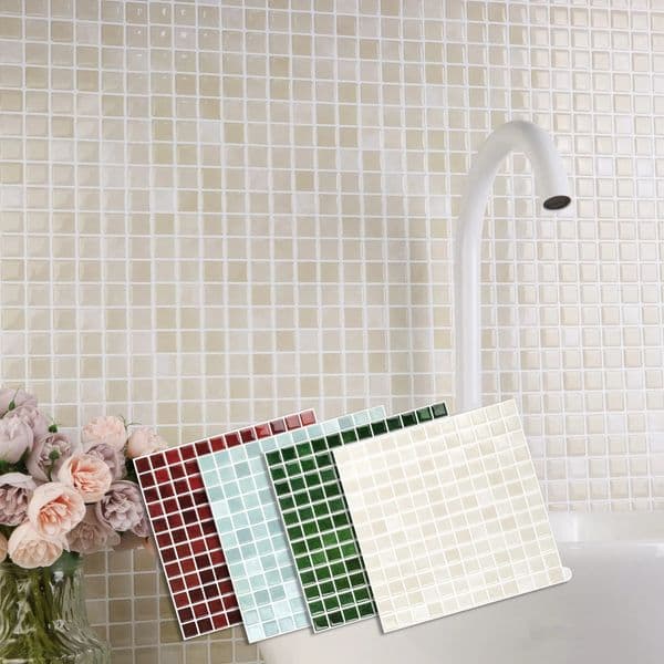10 sheets Brick Wall Stickers 3d Mosaic Patterned Vinyl Tiles Marble Textured Surface Wallpaper For Home Application 260414