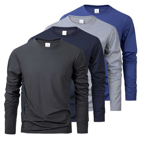 Spring Autumn Mens T-shirts Long Sleeve Casual Tops Solid Color High Quality Black T-Shirt Classic Men Clothing H260414
