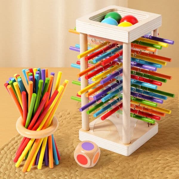 Parent child interactive wooden stick childrens two person battle spatial thinking training puzzle toy 260413