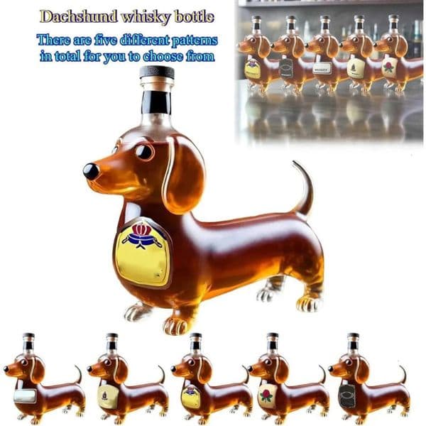 Luxury Designer Decor Dachshund 3D Whiskey Decanter Sculpted Glass Wiener Dog Bar Office Decoration room For Home 4 77 88