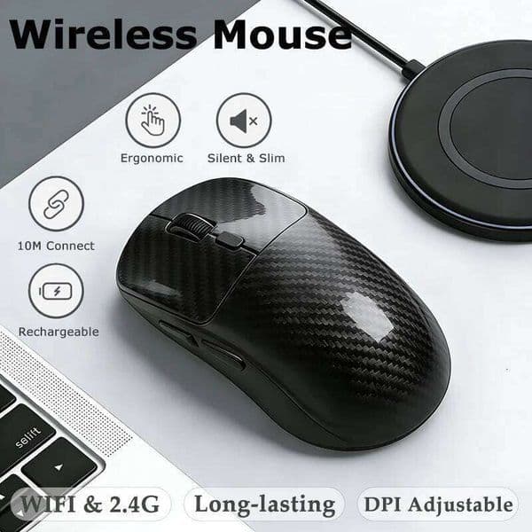 1000 Hz Wireless High Rating 6400 DPI Dual-mode Silent Ergonomic Rechargeable Mouse Portable For Home Office 26L0414