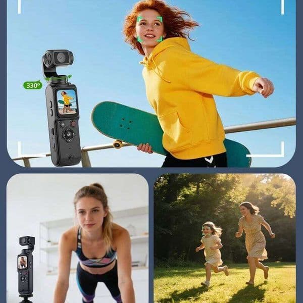 180 Rotating Lens 1080P Wifi Sports Vlogging Camera, Pocket Body Camera Handheld POV Recorder With Card Storage 26H0414