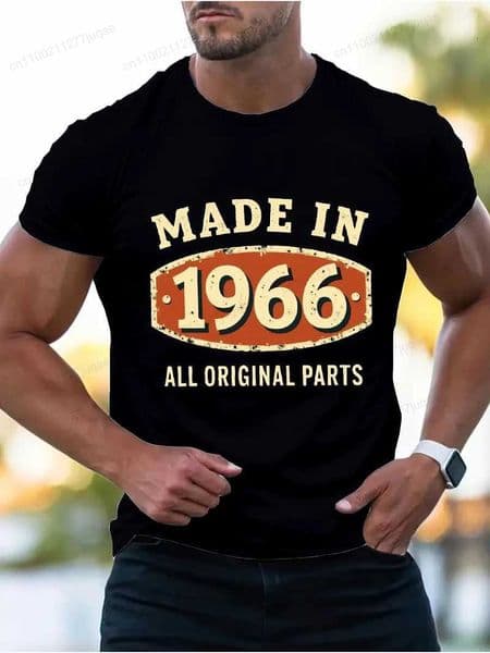 Made in 1966 All Original Parts Print Vintage T-Shirts for Men Women Summer Fashion Tees Short Sleeve T-Shirt T Shirts Clothing H260414