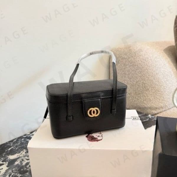 2026 SS Caviar Leather Box Bag Women Small Makeup Purse Shoulder Underarm Crossbody Vintage Luxury Handbag Quick Free Shipping-2